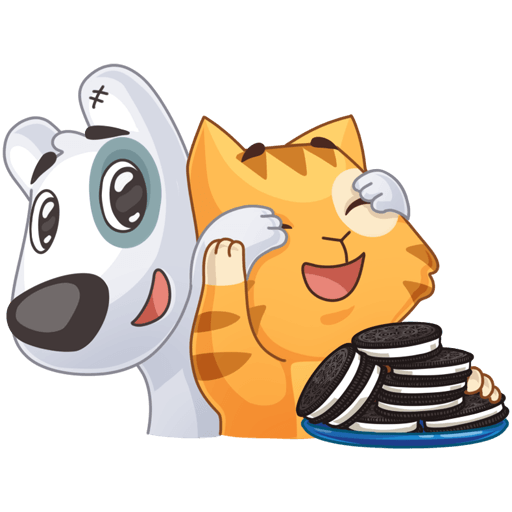 Стикеры ВК персик и Спотти