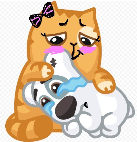 Спотти и персик Стикеры