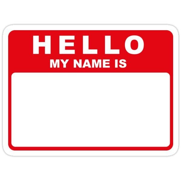 Стикеры hello my name is