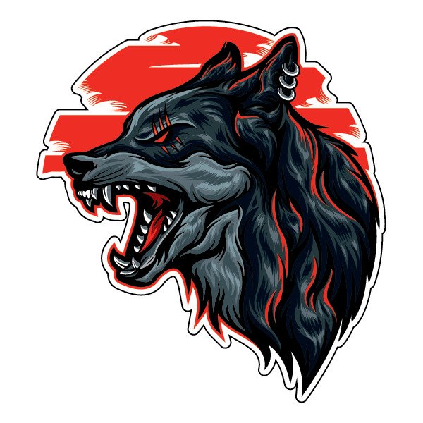 Наклейка волк