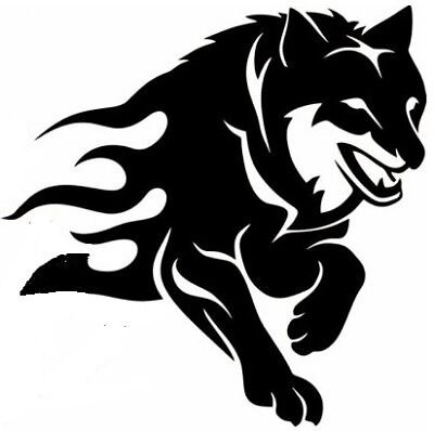 Трафаретная наклейка волк