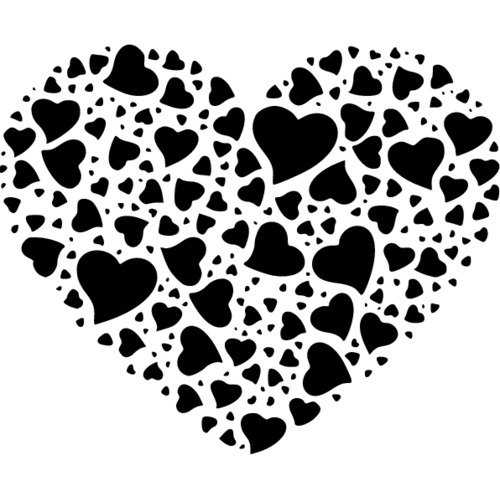 Сердце черно белое