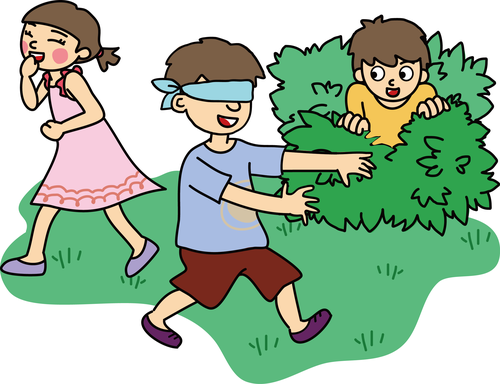 Дети играют в Жмурки рисунок