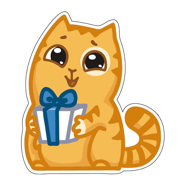 Кот персик с пакетом