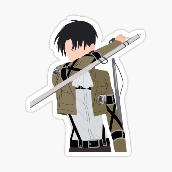 Атака титанов наклейки Леви