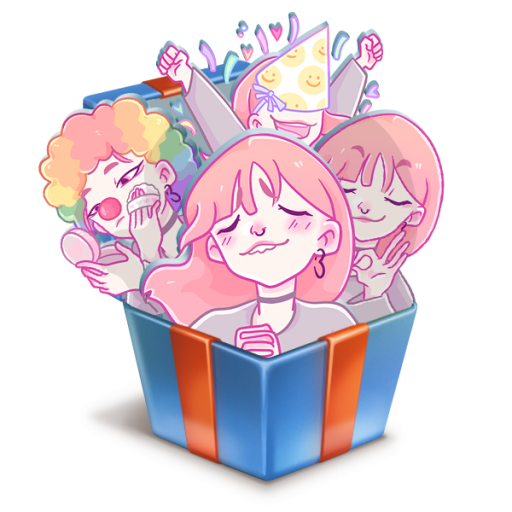 Набор стикеров Малин