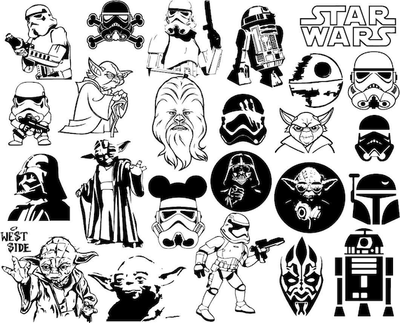 Стар ВАРС наклейки черные