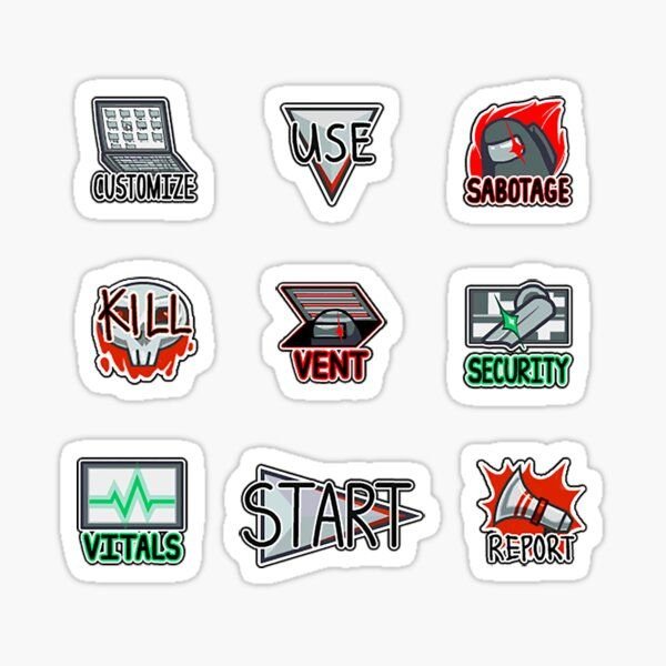 Among us наклейки своими руками