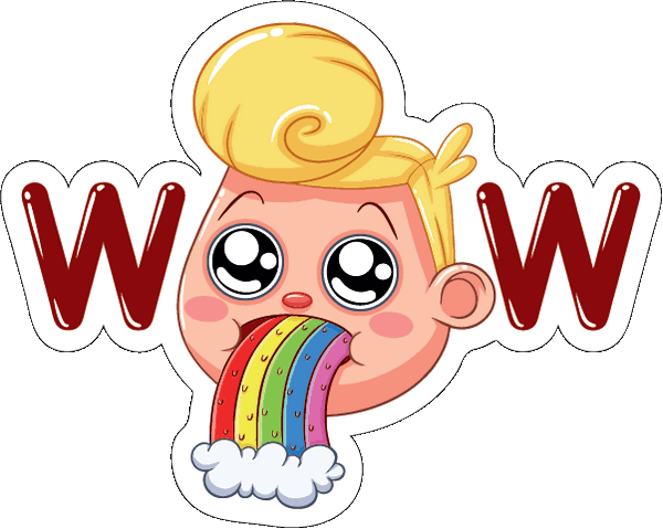 Wow стикер