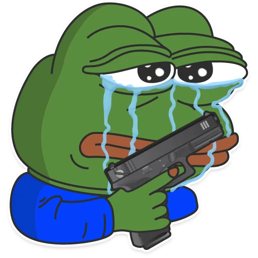 Pepe Frog с пистолетом