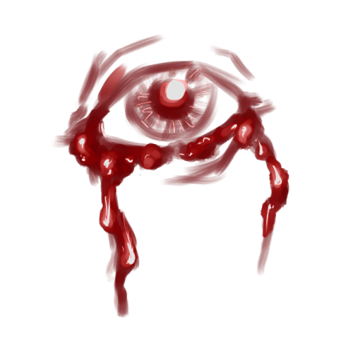 Кровавые глаза на прозрачном фоне