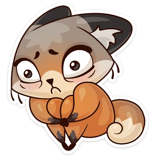 Лиса Луна Стикеры