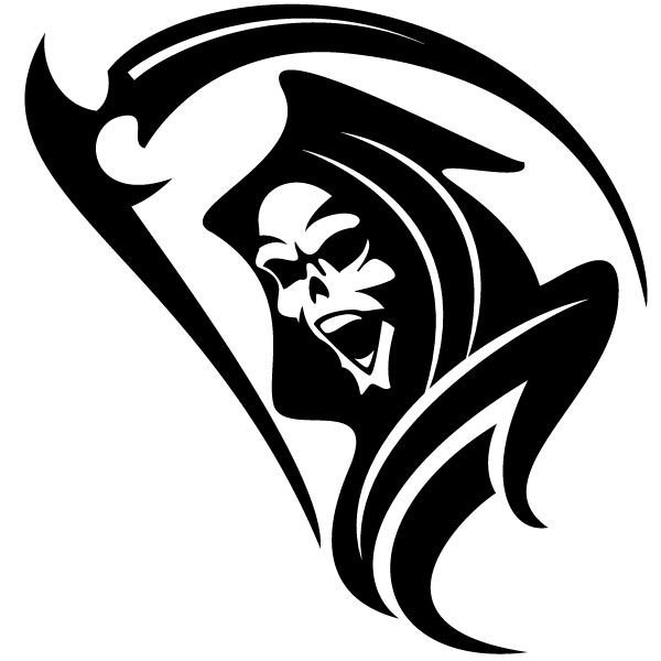 Смерть с косой трафарет