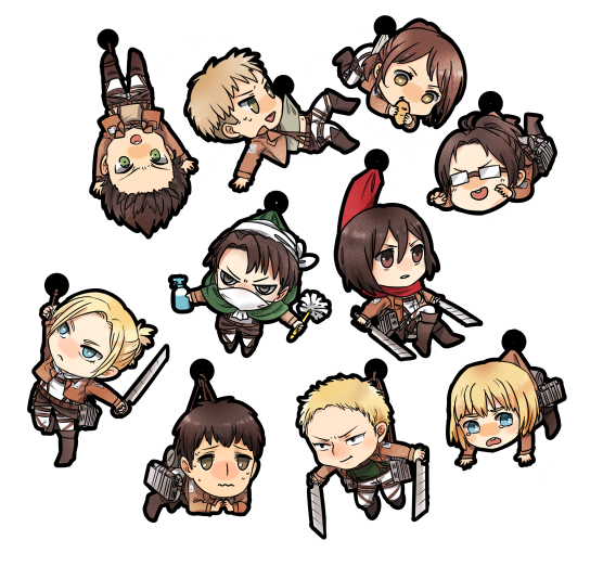 Атака титанов Чиби наклейки