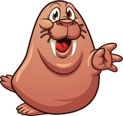 Мультяшный морж с усами