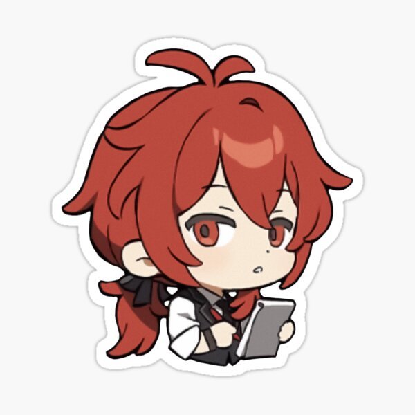 Стикеры Геншин Импакт Чиби официальные Дилюк