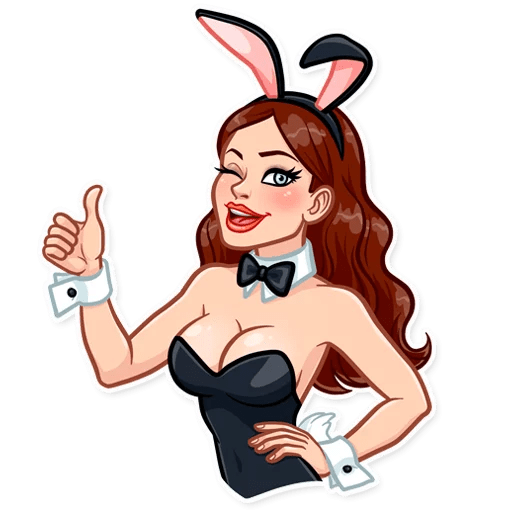 Набор стикеров для Telegram "плейбой-девочки"