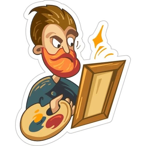 Стикер художница