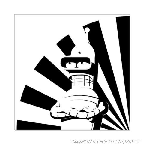 Наклейка Бендер из Футурамы на машину