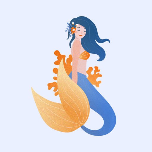 Русалка плоская вектор