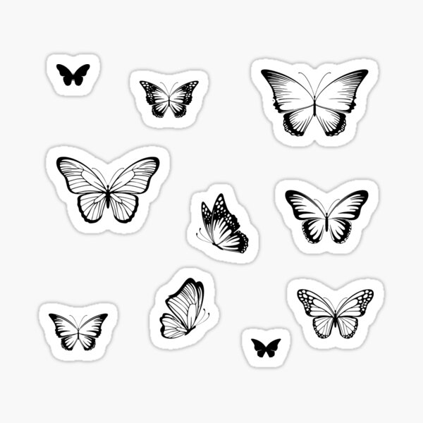 Наклейки бабочки для ежедневника