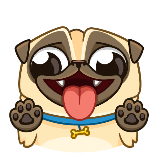 Стикер Мопс телеграмм