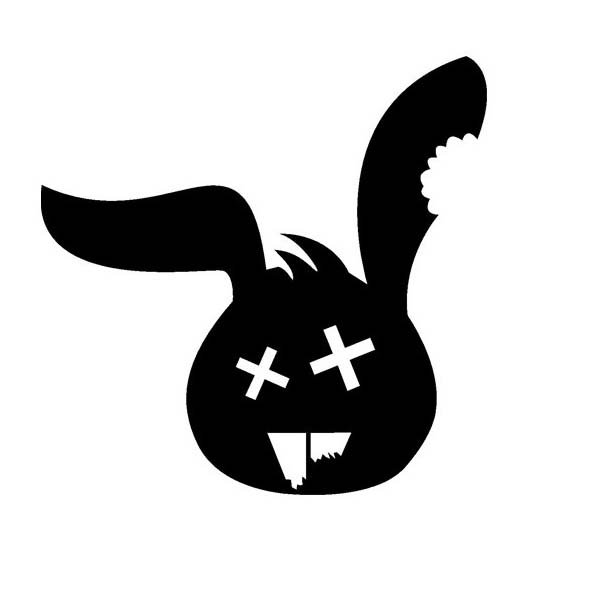 Наклейка злой заяц