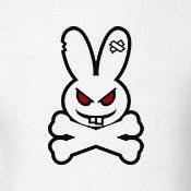 Злой кролик наклейка