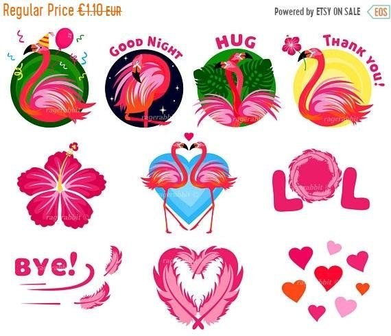 Силуэты животных Фламинго