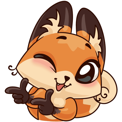 Стикер лиса Луна телеграм