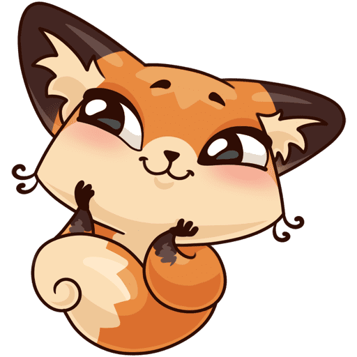 Лиса Луна Стикеры