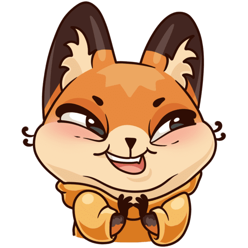 Лиса Луна Стикеры