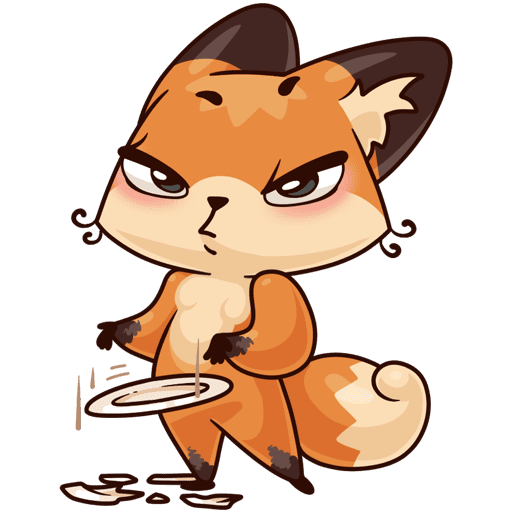 Стикеры ВК лиса Луна