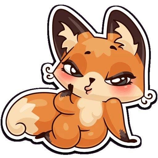 Лиса Луна Стикеры