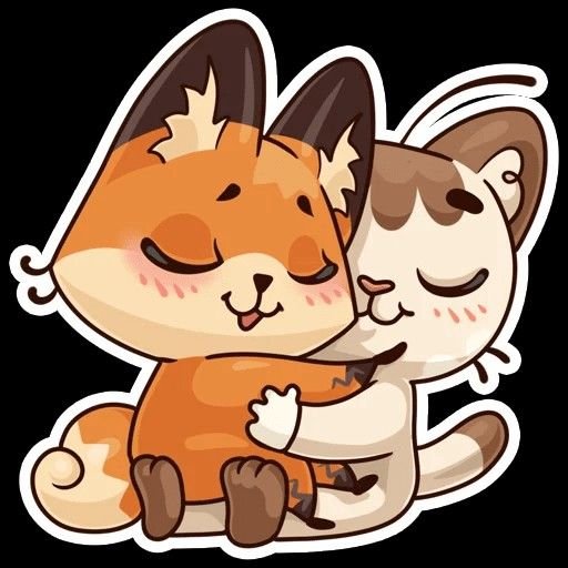 Лисичка и кот Стикеры