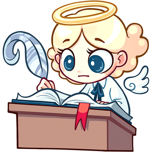 Набор стикеров «нимб и рожки»