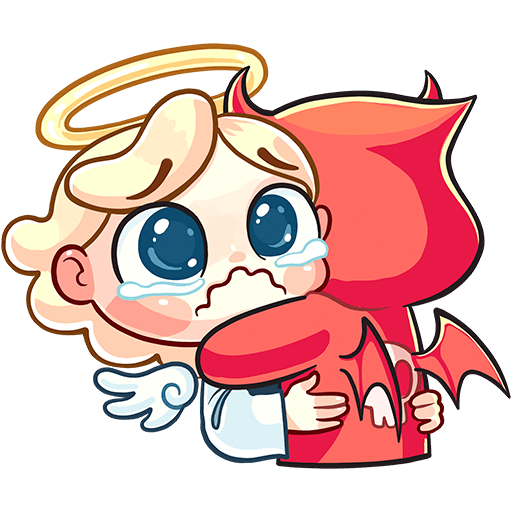 Нимб и рожки Стикеры