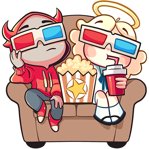 Нимб и рожки Стикеры