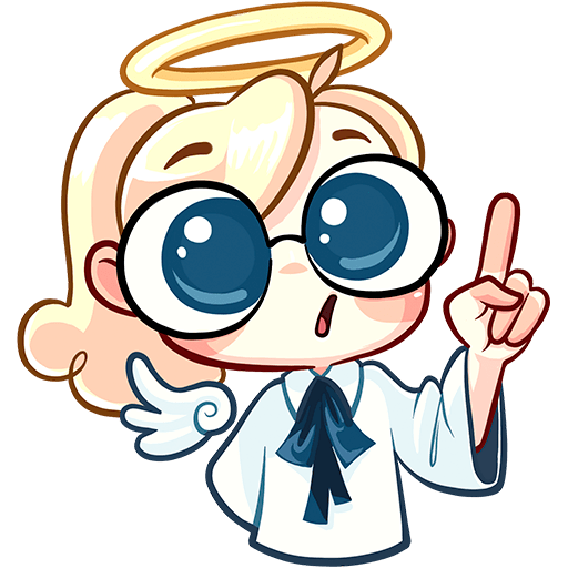 Набор стикеров «нимб и рожки»