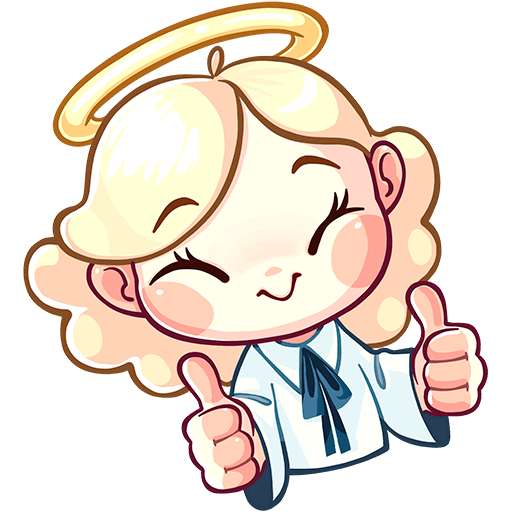 Нимб и рожки Стикеры