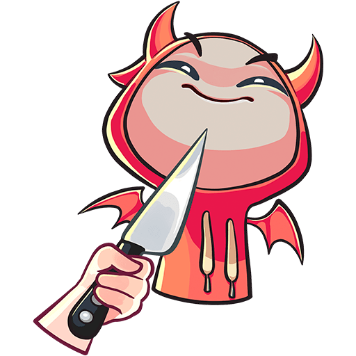 Набор стикеров «нимб и рожки»