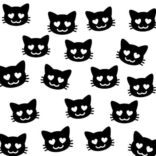 Стикеры коты черно белые