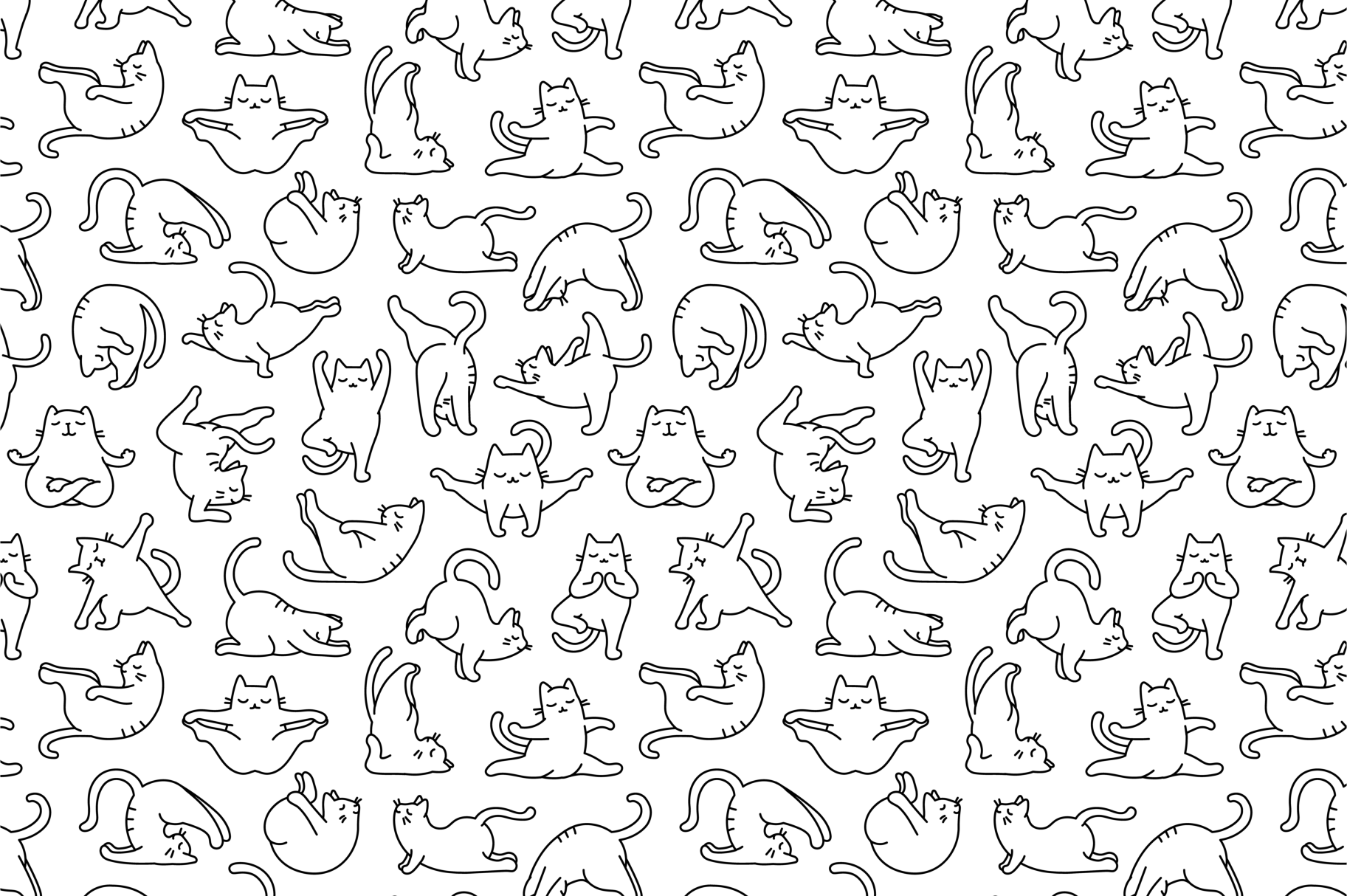 Графика для печати а4. Паттерн котики. Фон с котиками. Паттерн с животным орнамент. Нарисованные на фоне котов.