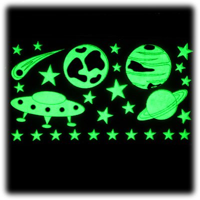 Набор наклеек флуоресцентных пластик