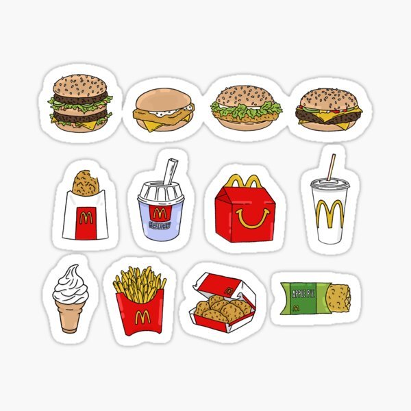 Мини наклейки бургер
