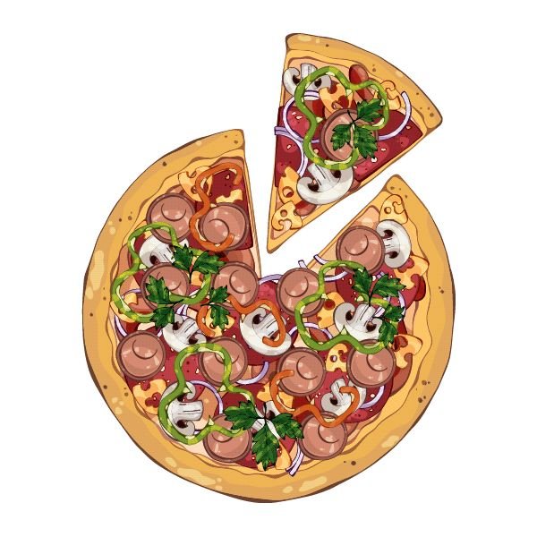 Векторная этикетка для пиццы