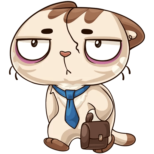 Усталый кот стикер