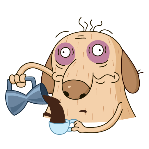 Стикер уставший человек