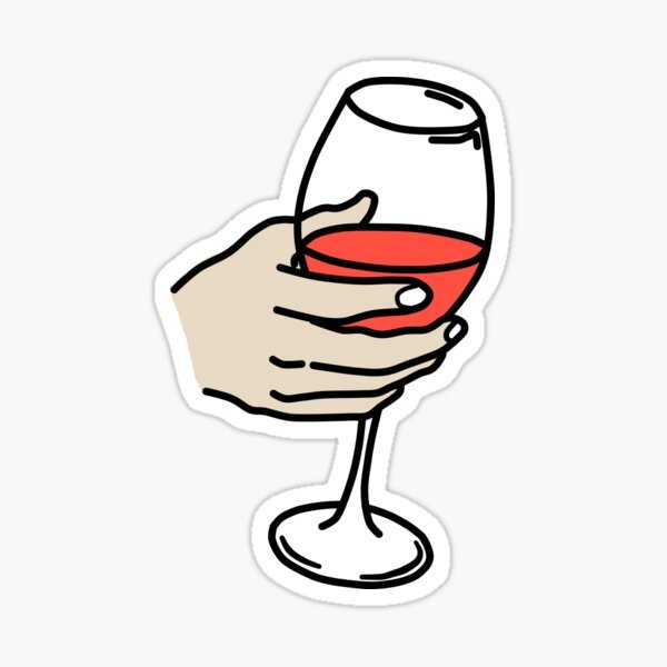 Стикер с бокалом в руке