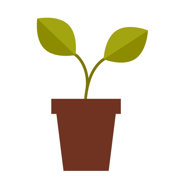 Горшок с ростком вектор